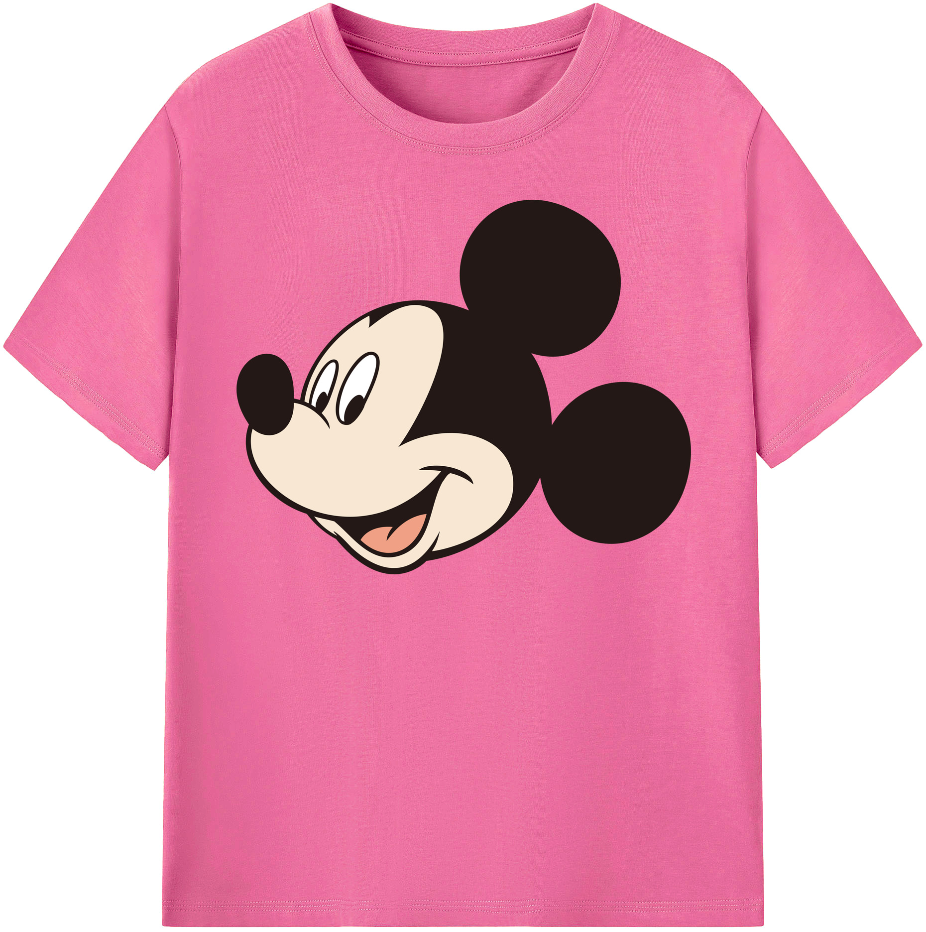 （画像用） ミッキーマウス Mickey Mouse レディースカジュアルプリントTシャツ（綿100％）